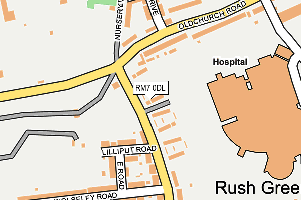RM7 0DL map - OS OpenMap – Local (Ordnance Survey)