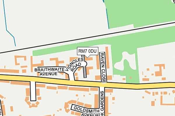 RM7 0DU map - OS OpenMap – Local (Ordnance Survey)