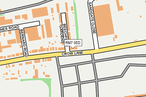 RM7 0ED map - OS OpenMap – Local (Ordnance Survey)