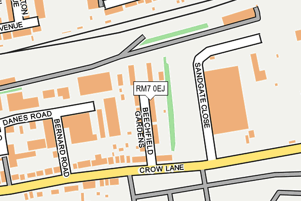 RM7 0EJ map - OS OpenMap – Local (Ordnance Survey)