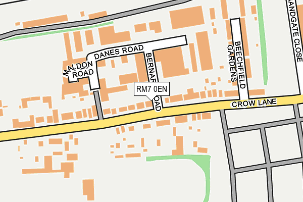 RM7 0EN map - OS OpenMap – Local (Ordnance Survey)