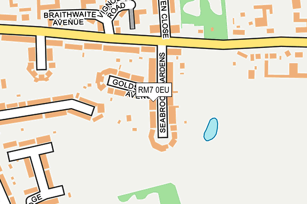 RM7 0EU map - OS OpenMap – Local (Ordnance Survey)