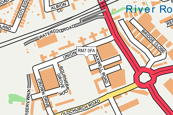 RM7 0FA map - OS OpenMap – Local (Ordnance Survey)