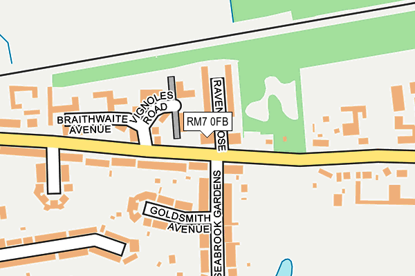 RM7 0FB map - OS OpenMap – Local (Ordnance Survey)