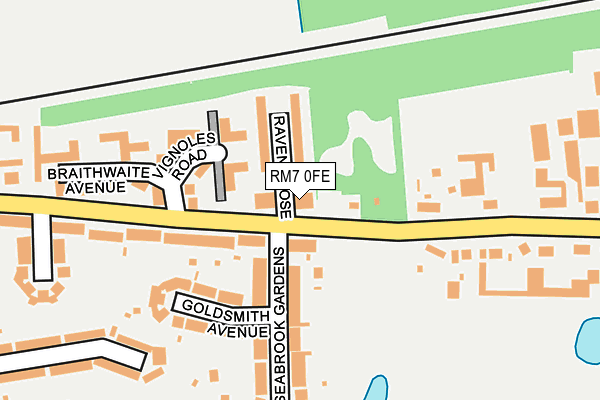 RM7 0FE map - OS OpenMap – Local (Ordnance Survey)