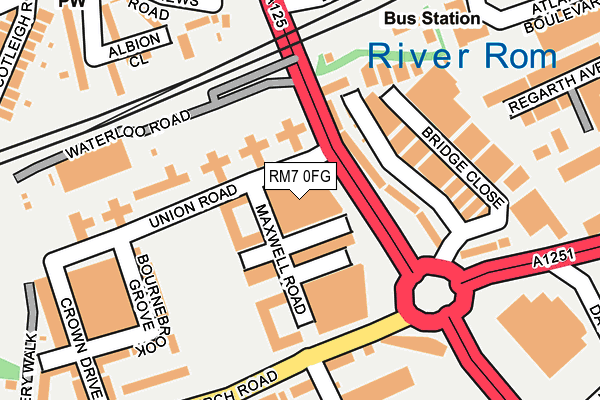 RM7 0FG map - OS OpenMap – Local (Ordnance Survey)