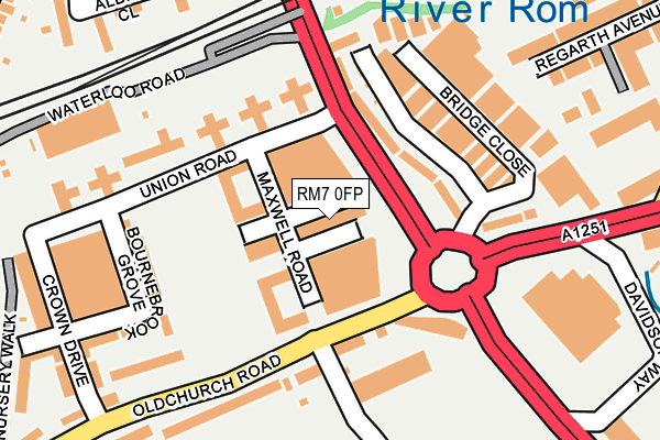 RM7 0FP map - OS OpenMap – Local (Ordnance Survey)