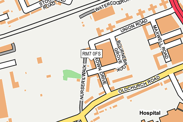 RM7 0FS map - OS OpenMap – Local (Ordnance Survey)