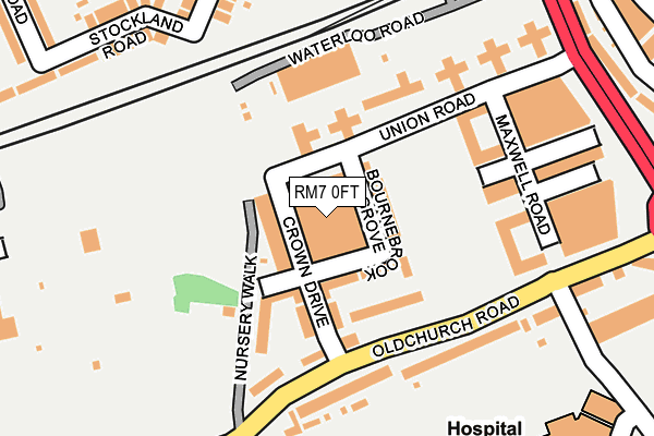 RM7 0FT map - OS OpenMap – Local (Ordnance Survey)