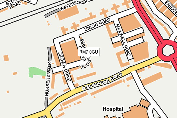 RM7 0GU map - OS OpenMap – Local (Ordnance Survey)