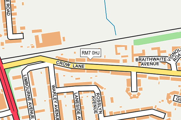 RM7 0HJ map - OS OpenMap – Local (Ordnance Survey)