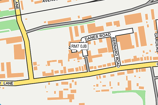 RM7 0JB map - OS OpenMap – Local (Ordnance Survey)