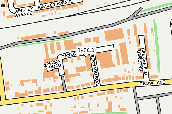 RM7 0JD map - OS OpenMap – Local (Ordnance Survey)