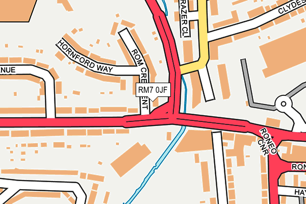 RM7 0JF map - OS OpenMap – Local (Ordnance Survey)