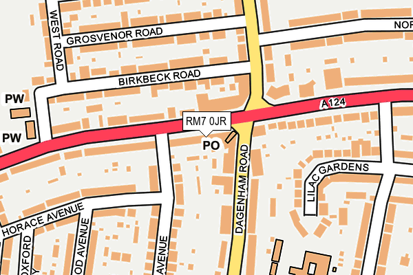 RM7 0JR map - OS OpenMap – Local (Ordnance Survey)