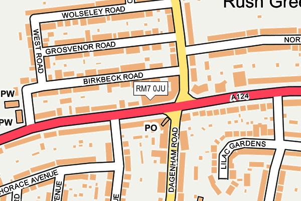 RM7 0JU map - OS OpenMap – Local (Ordnance Survey)