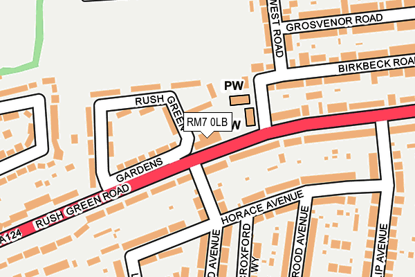 RM7 0LB map - OS OpenMap – Local (Ordnance Survey)
