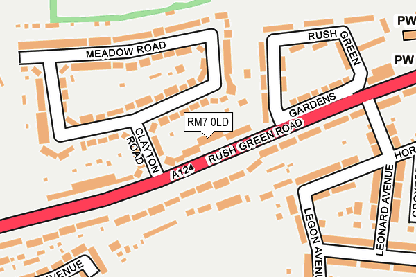 RM7 0LD map - OS OpenMap – Local (Ordnance Survey)