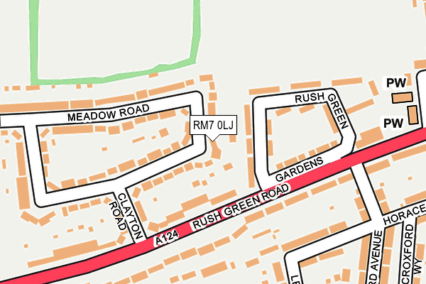 RM7 0LJ map - OS OpenMap – Local (Ordnance Survey)