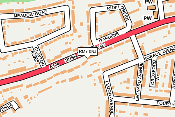 RM7 0NJ map - OS OpenMap – Local (Ordnance Survey)