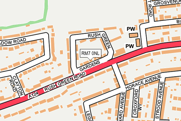 RM7 0NL map - OS OpenMap – Local (Ordnance Survey)