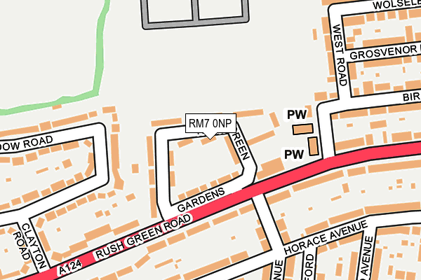 RM7 0NP map - OS OpenMap – Local (Ordnance Survey)