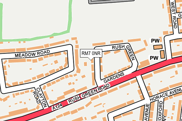 RM7 0NR map - OS OpenMap – Local (Ordnance Survey)