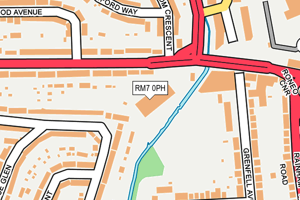 RM7 0PH map - OS OpenMap – Local (Ordnance Survey)