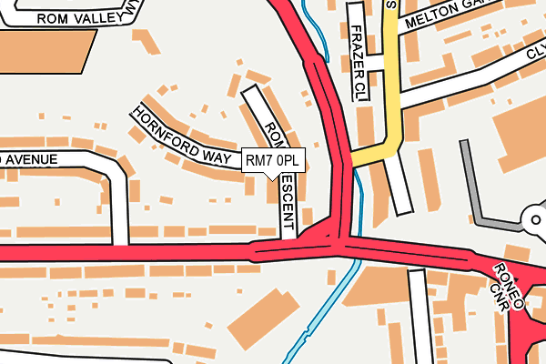 RM7 0PL map - OS OpenMap – Local (Ordnance Survey)