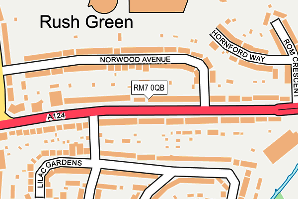 RM7 0QB map - OS OpenMap – Local (Ordnance Survey)