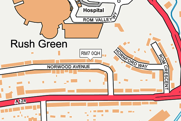 RM7 0QH map - OS OpenMap – Local (Ordnance Survey)