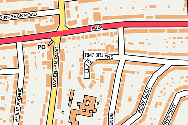 RM7 0RJ map - OS OpenMap – Local (Ordnance Survey)