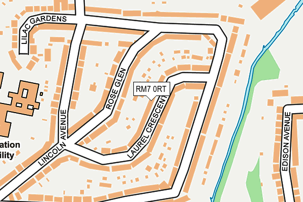 RM7 0RT map - OS OpenMap – Local (Ordnance Survey)