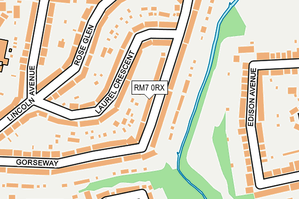 RM7 0RX map - OS OpenMap – Local (Ordnance Survey)