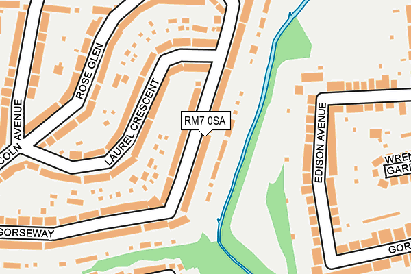 RM7 0SA map - OS OpenMap – Local (Ordnance Survey)