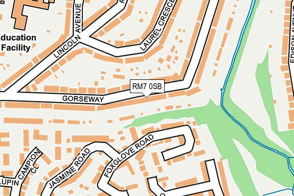 RM7 0SB map - OS OpenMap – Local (Ordnance Survey)