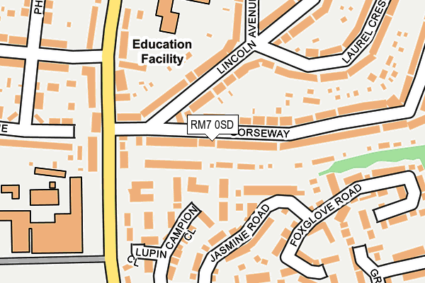RM7 0SD map - OS OpenMap – Local (Ordnance Survey)