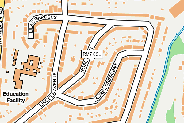 RM7 0SL map - OS OpenMap – Local (Ordnance Survey)