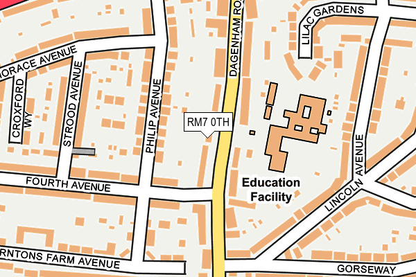 RM7 0TH map - OS OpenMap – Local (Ordnance Survey)