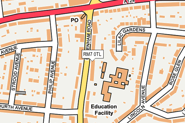 RM7 0TL map - OS OpenMap – Local (Ordnance Survey)