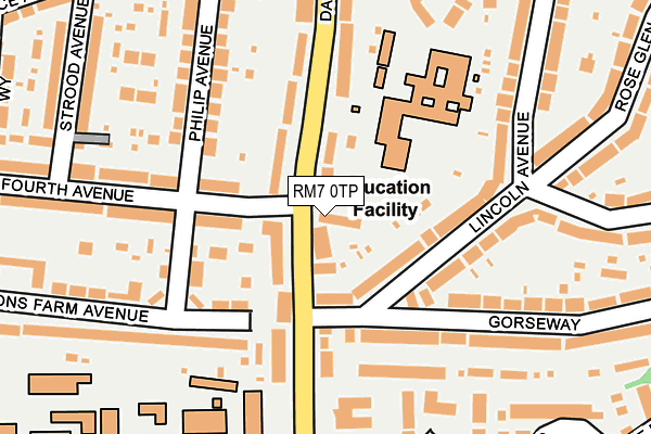 RM7 0TP map - OS OpenMap – Local (Ordnance Survey)