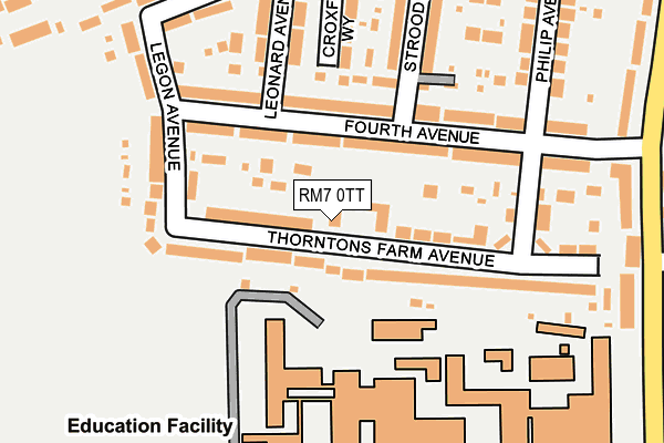 RM7 0TT map - OS OpenMap – Local (Ordnance Survey)