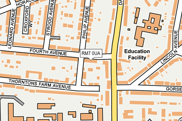 RM7 0UA map - OS OpenMap – Local (Ordnance Survey)