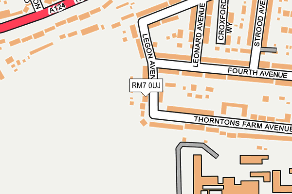 RM7 0UJ map - OS OpenMap – Local (Ordnance Survey)