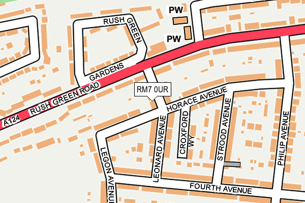 RM7 0UR map - OS OpenMap – Local (Ordnance Survey)