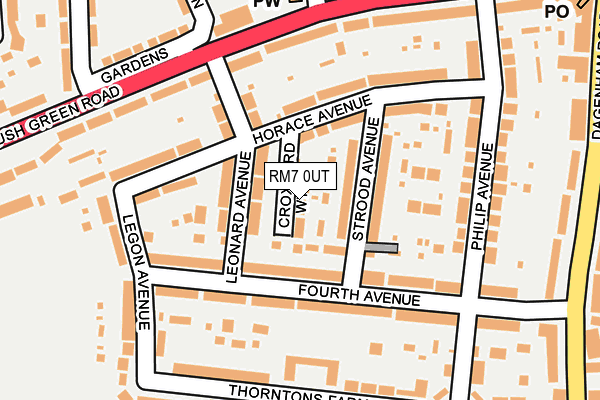 RM7 0UT map - OS OpenMap – Local (Ordnance Survey)
