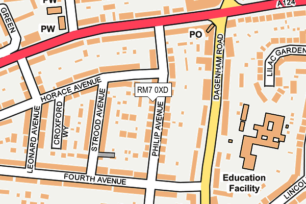 RM7 0XD map - OS OpenMap – Local (Ordnance Survey)