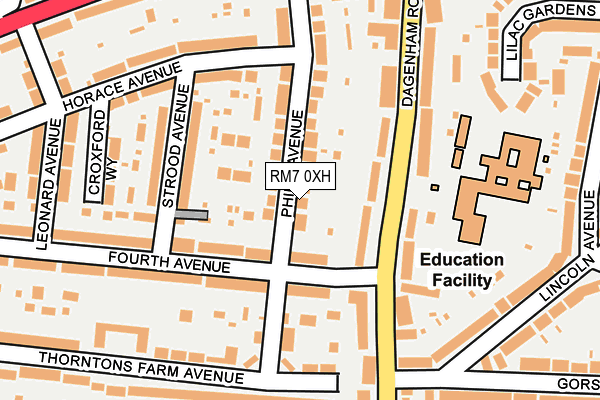 RM7 0XH map - OS OpenMap – Local (Ordnance Survey)