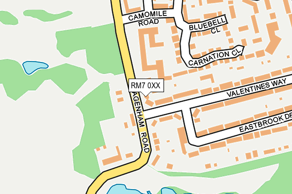 RM7 0XX map - OS OpenMap – Local (Ordnance Survey)