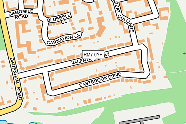 RM7 0YH map - OS OpenMap – Local (Ordnance Survey)